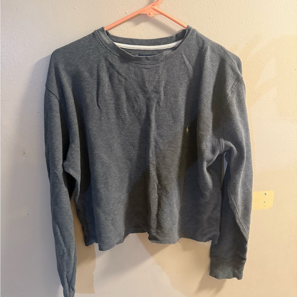 Polo by Ralph Lauren Gray Waffle Knit Top
